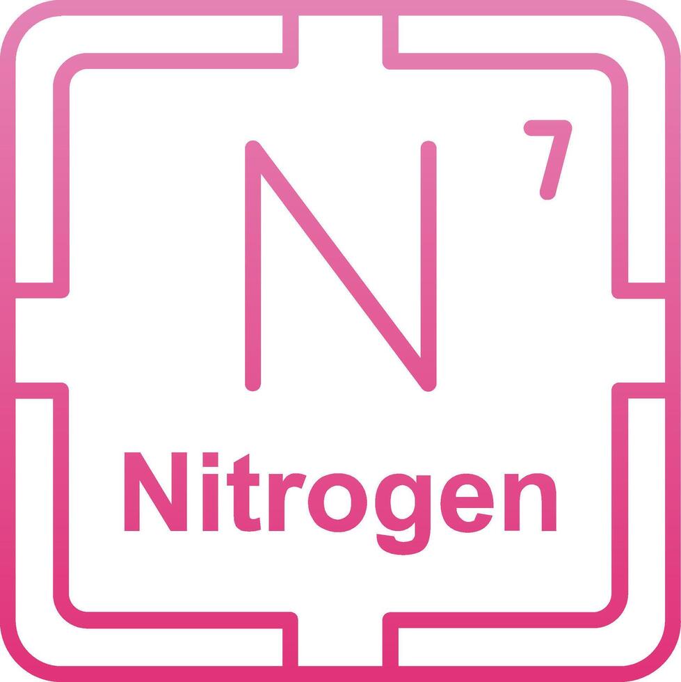 Nitrogen Line Gradient Icon vector