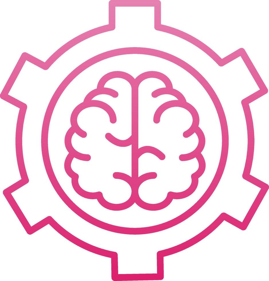 Brain Functions Line Gradient Icon vector