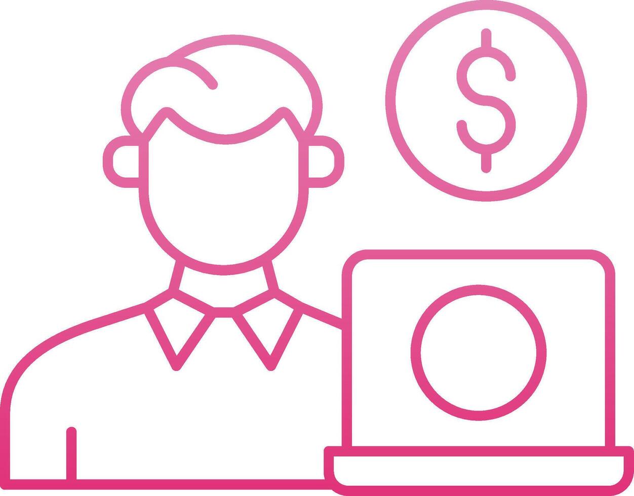 Freelancer Line Gradient Icon vector