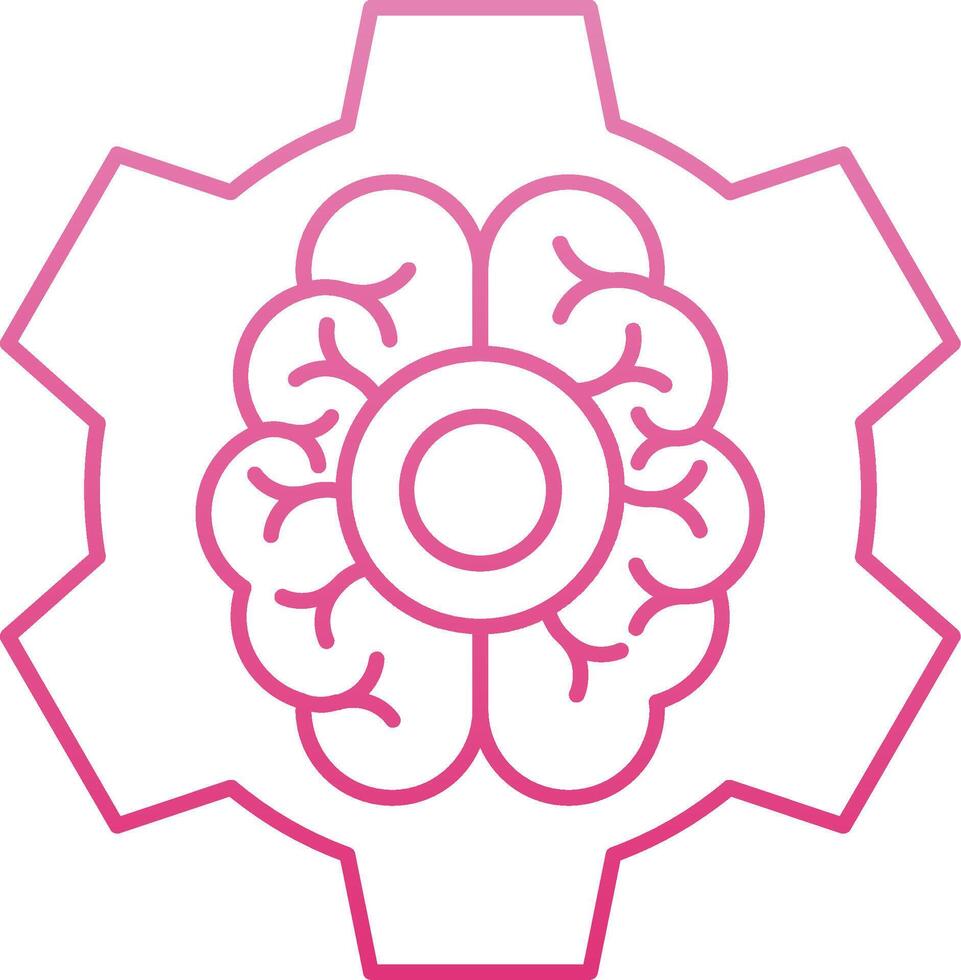 Brain Functions Line Gradient Icon vector