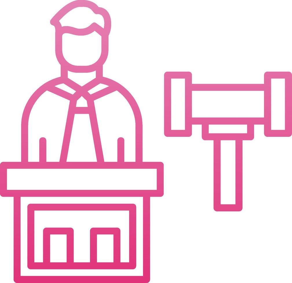 Judge Line Gradient Icon vector