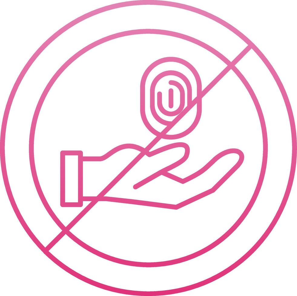 No Thief Line Gradient Icon vector