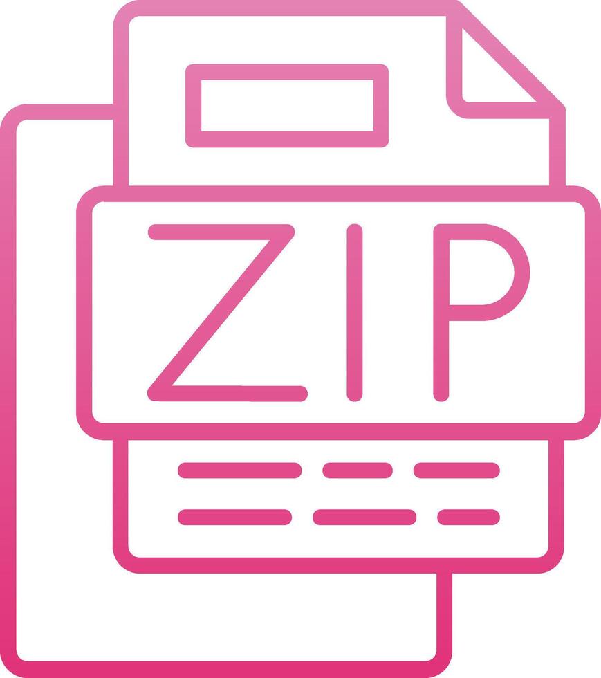 ZIP File Line Gradient Icon vector