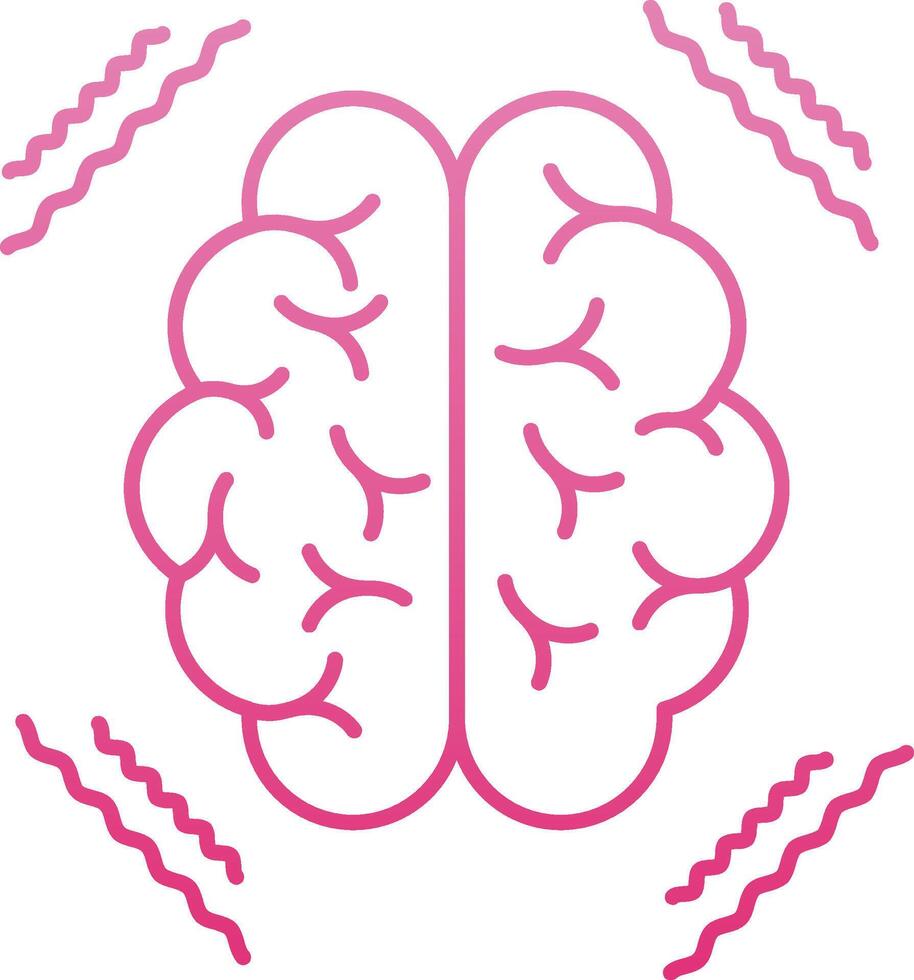 Brain Parkinson Line Gradient Icon vector