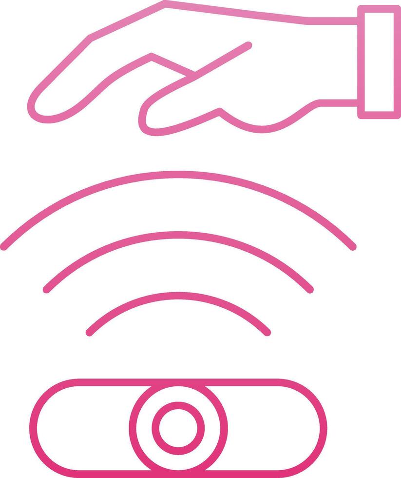 Hand Sensor Line Gradient Icon vector