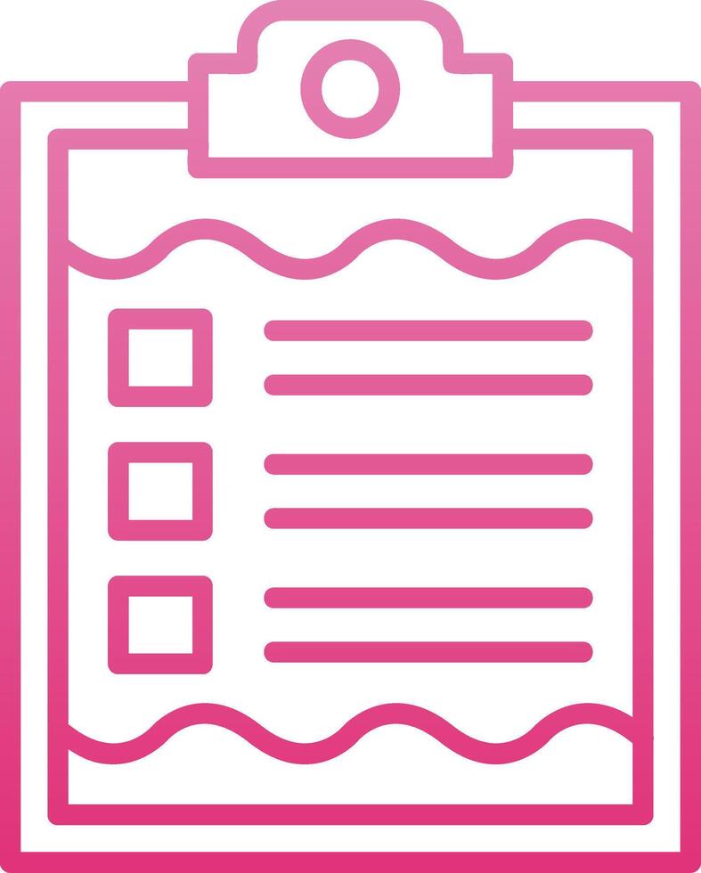 Clipboard Line Gradient Icon vector