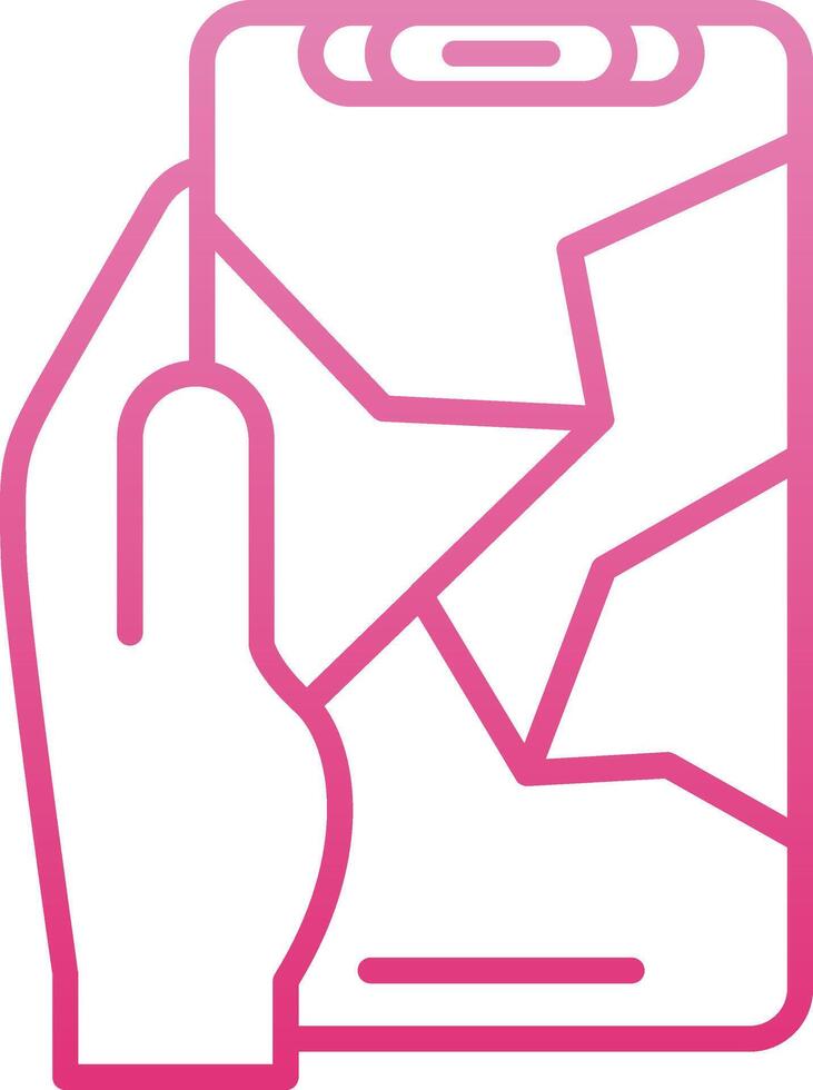 Creacked Line Gradient Icon vector