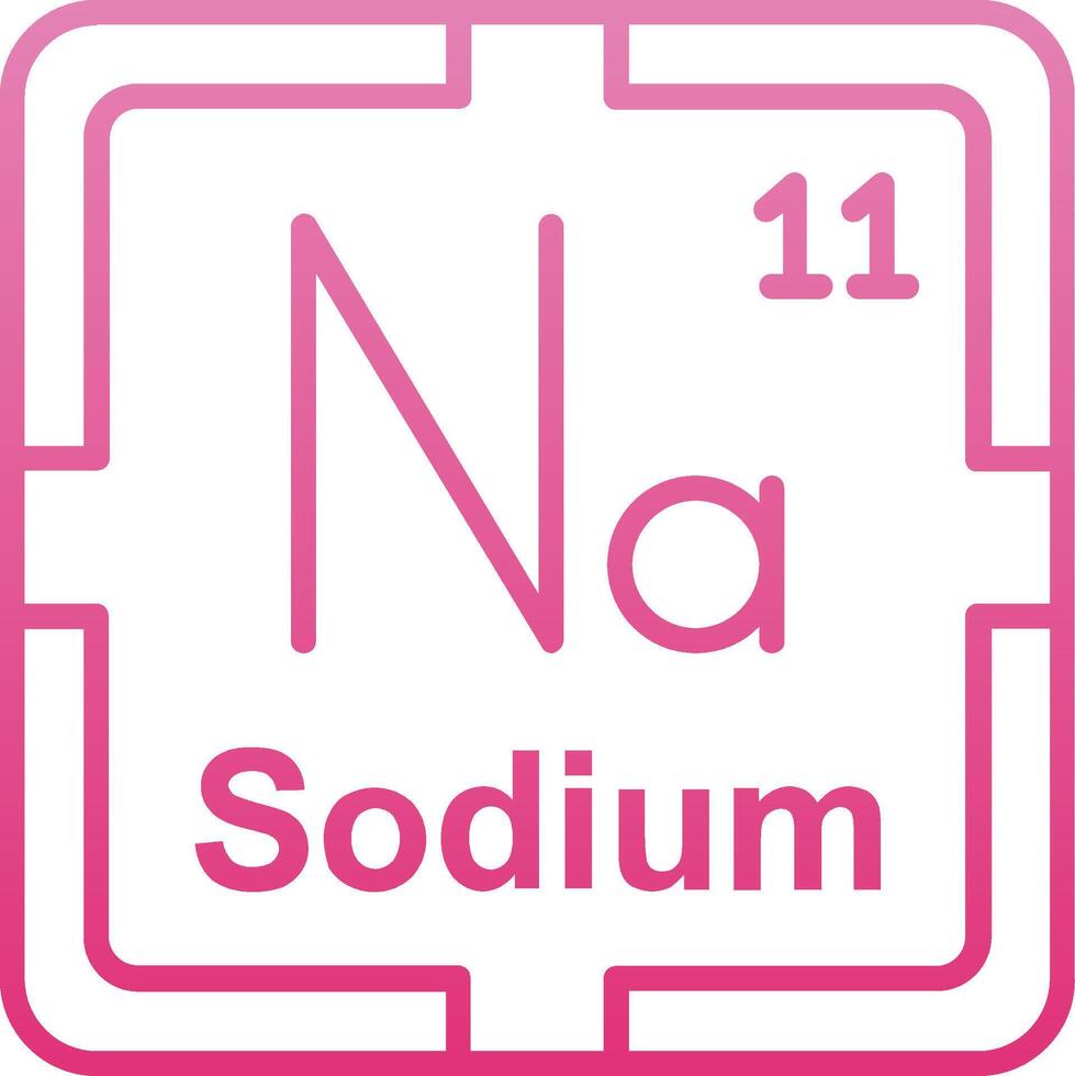 Sodium Line Gradient Icon vector