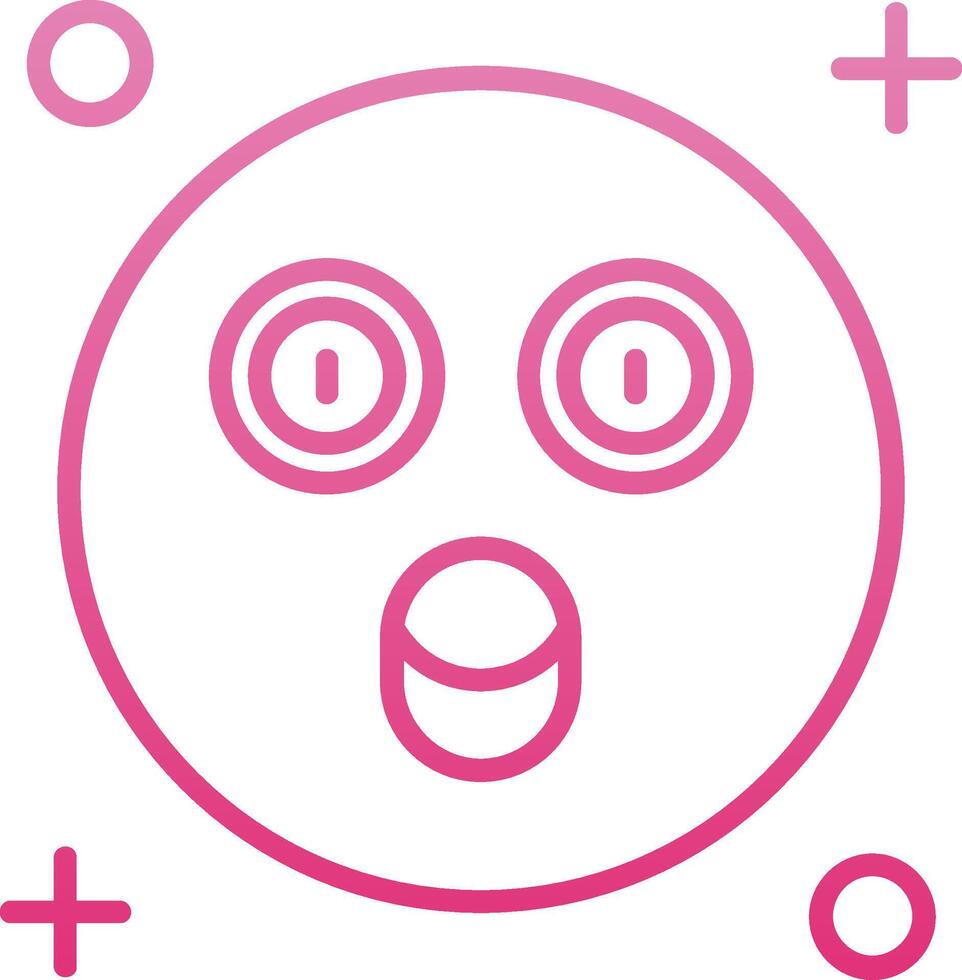 Surprised Line Gradient Icon vector
