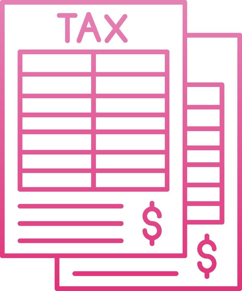 Tax Form Line Gradient Icon vector