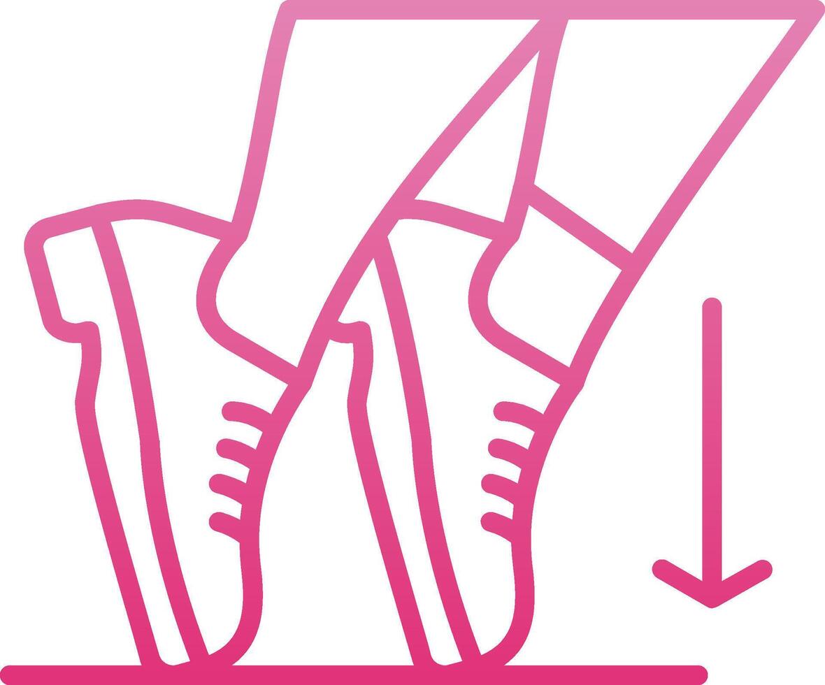 Toe Stand Line Gradient Icon vector