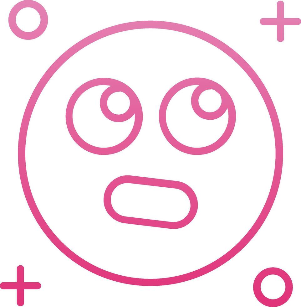 Rolling eyes Line Gradient Icon vector