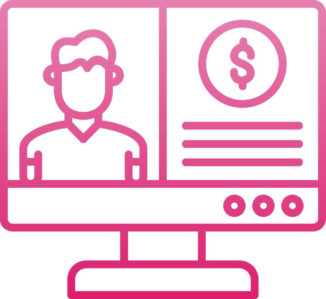 OnLine Gradient Coach Line Gradient Icon vector