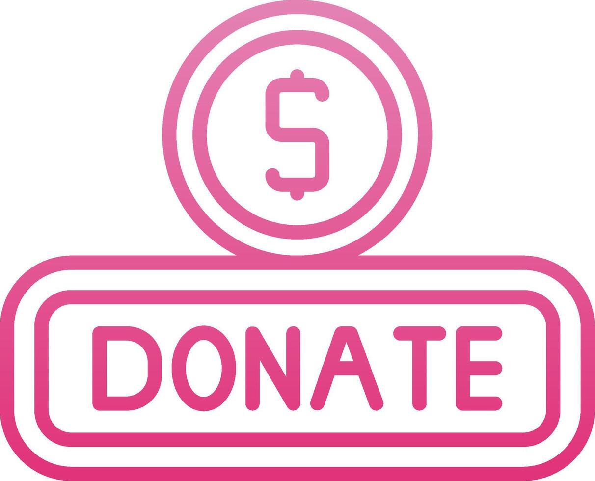 Donate Line Gradient Icon vector
