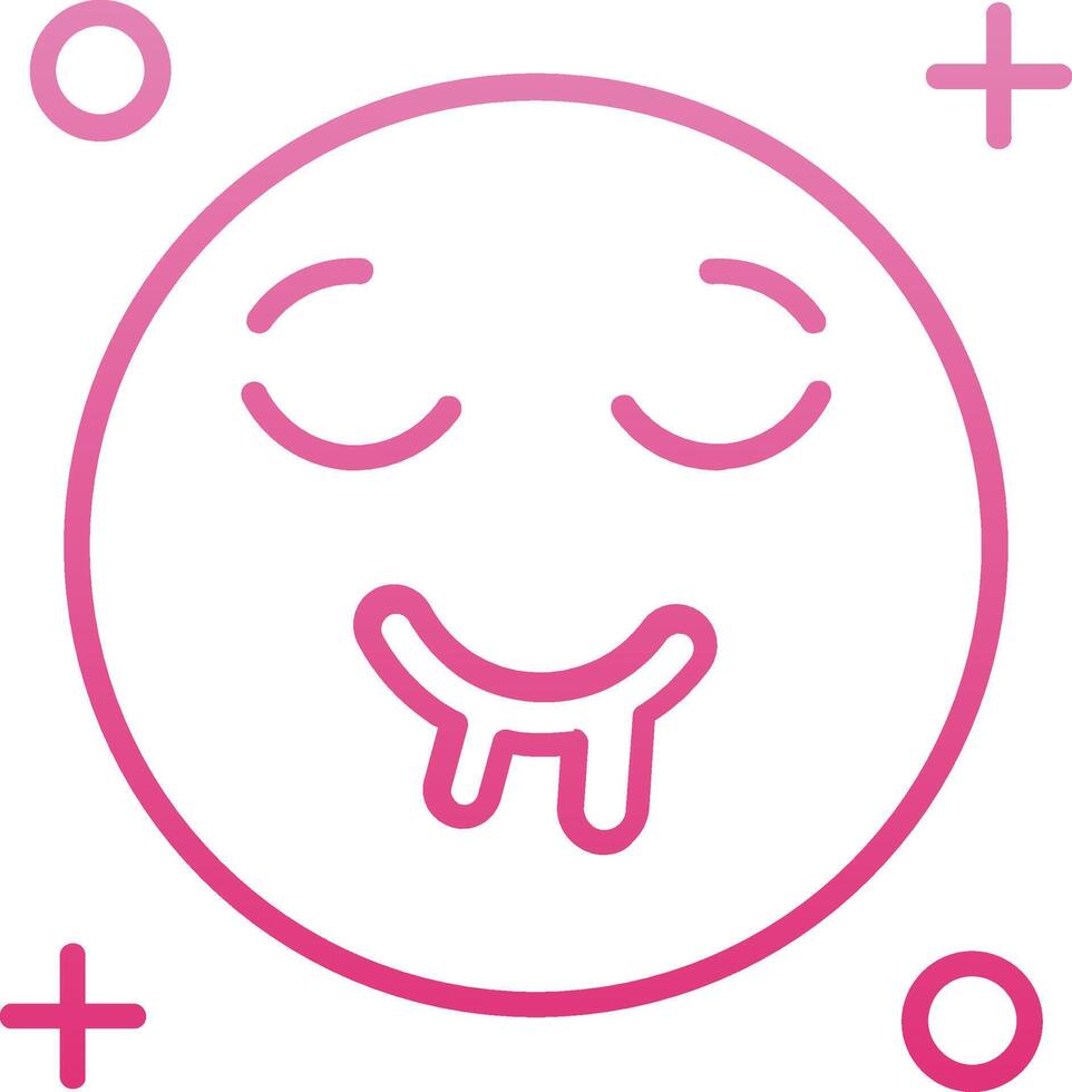 Drooling Line Gradient Icon vector