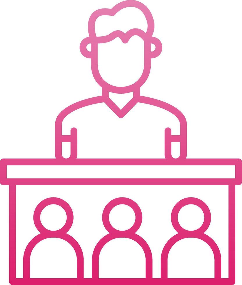 Coaching Line Gradient Icon vector