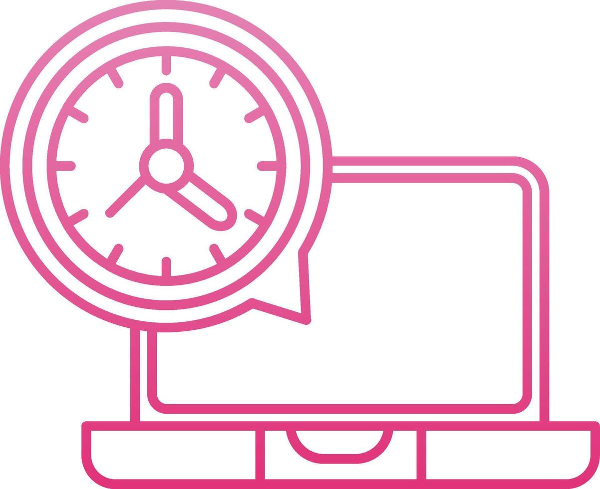 All The Time Working Line Gradient Icon vector