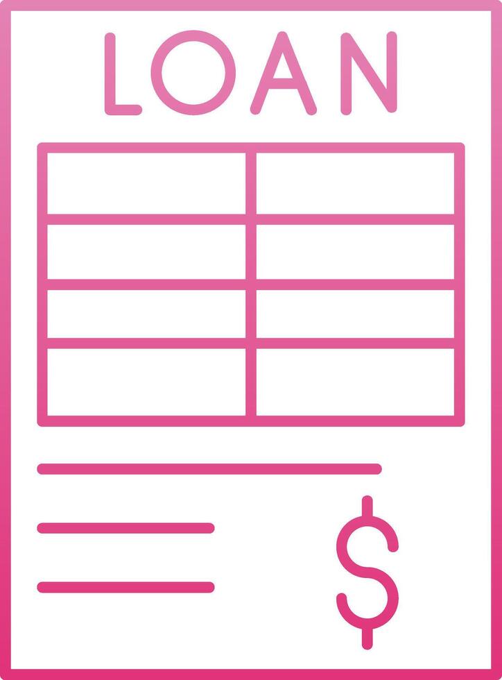 Loan Line Gradient Icon vector