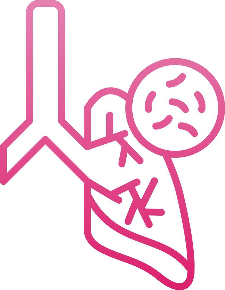 Germs In Lungs Line Gradient Icon vector