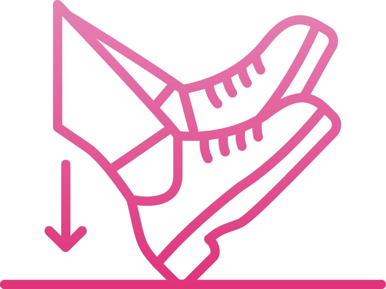 Heel Dig Line Gradient Icon vector