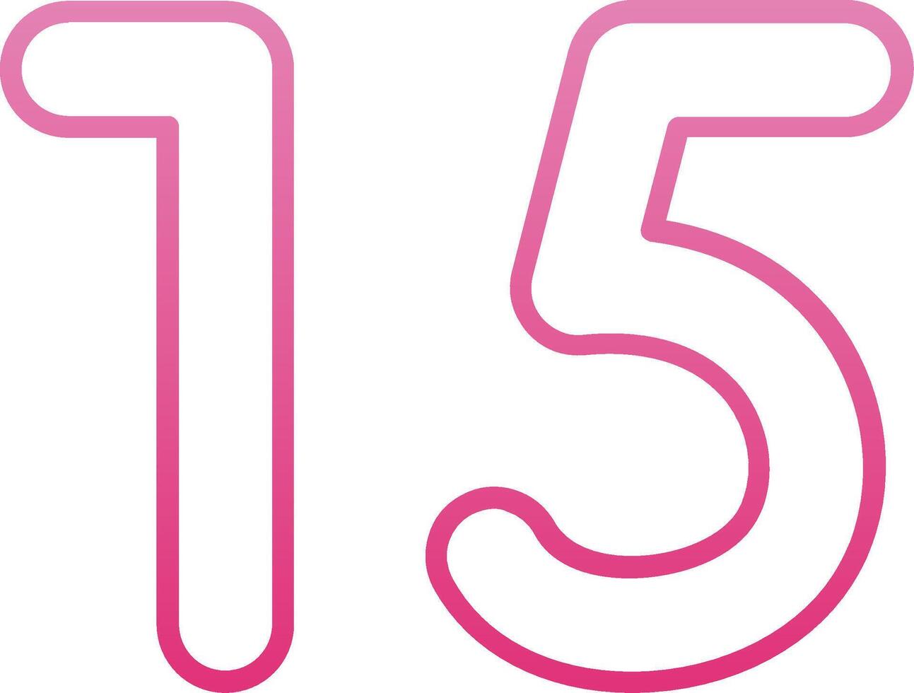 Fifteen Line Gradient Icon vector