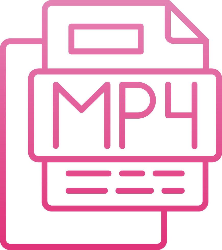 MP4 Music File Line Gradient Icon vector