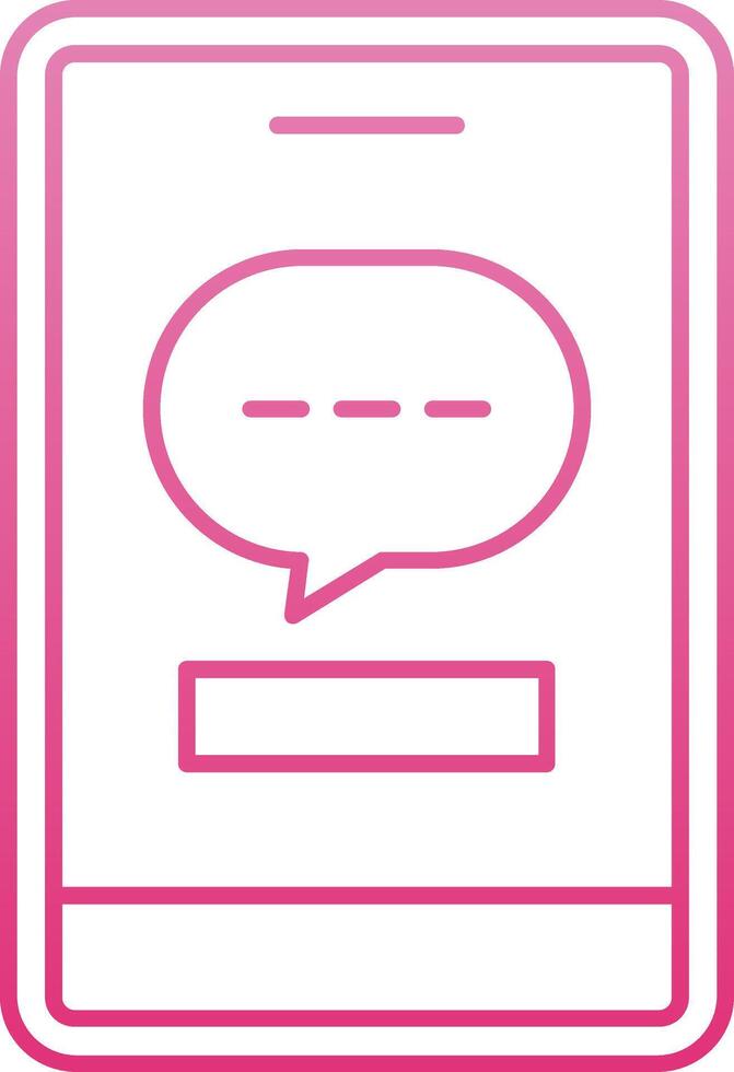 Phone Message Line Gradient Icon vector