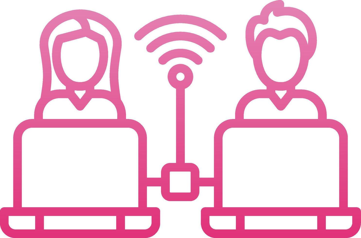 Remote Access Line Gradient Icon vector