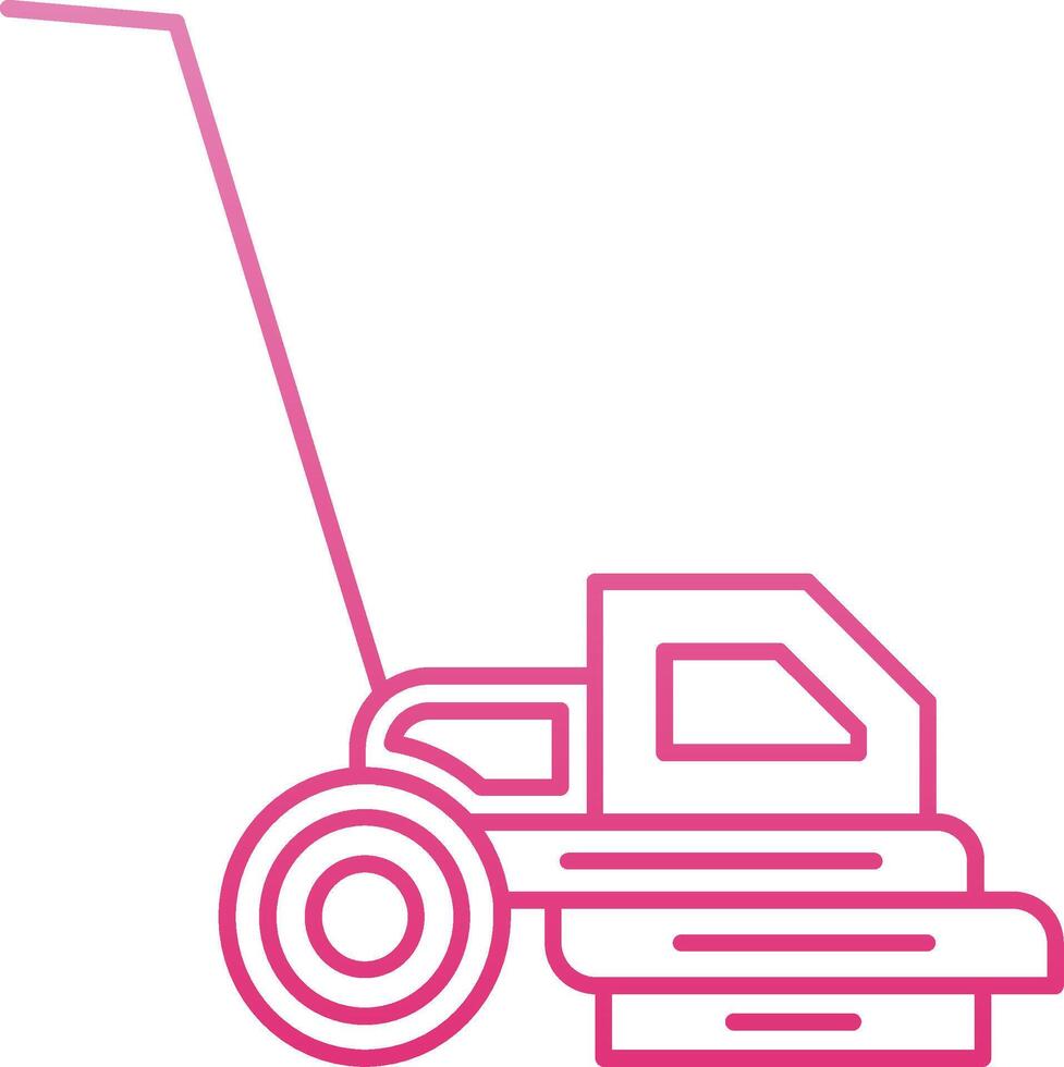 Lawn Mover Line Gradient Icon vector