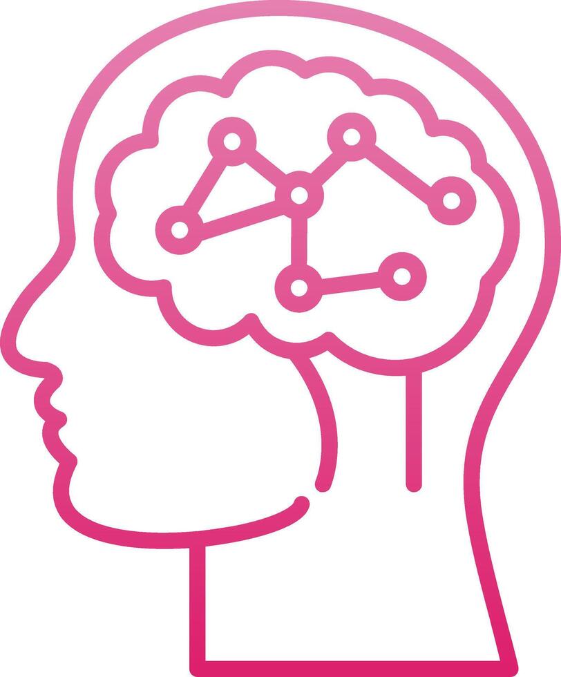 Neural Circuit Line Gradient Icon vector