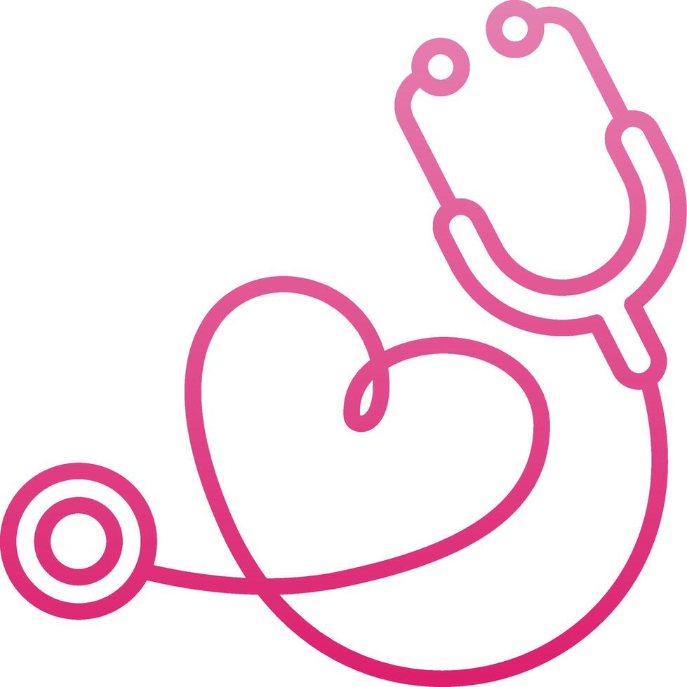 Stethoscope Line Gradient Icon vector