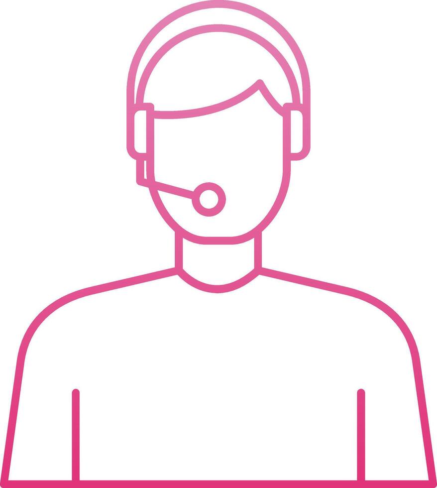 Virtual Assistant Line Gradient Icon vector