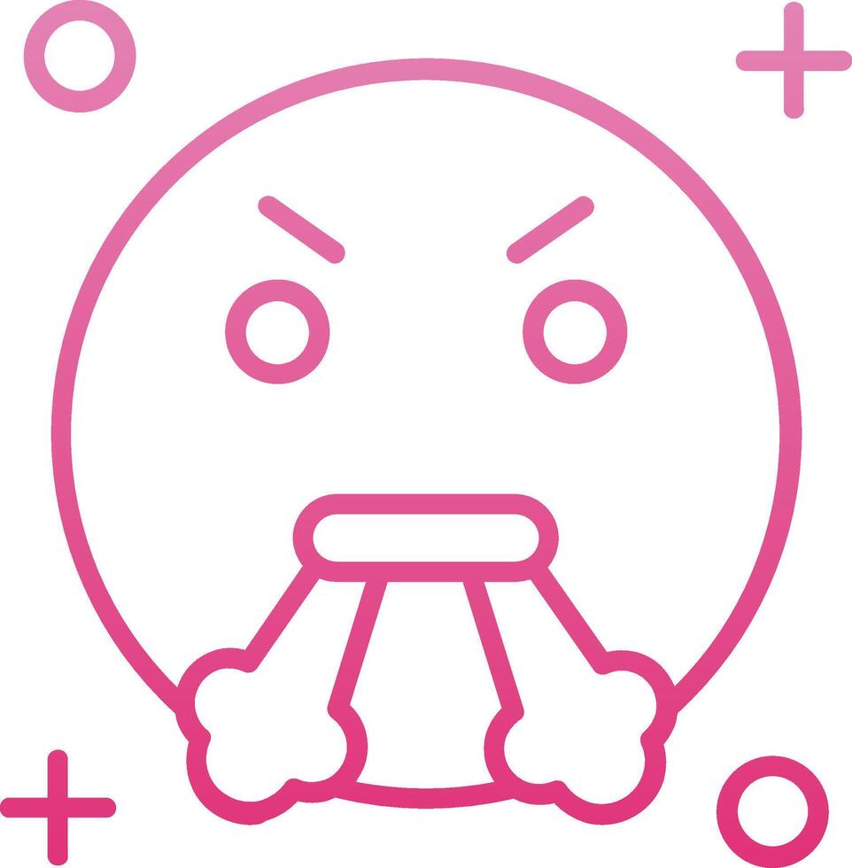 Angry Line Gradient Icon vector