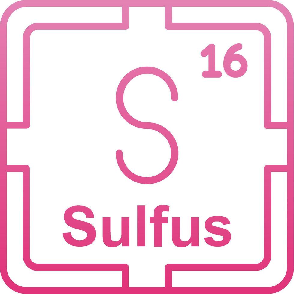 Sulfur Line Gradient Icon vector