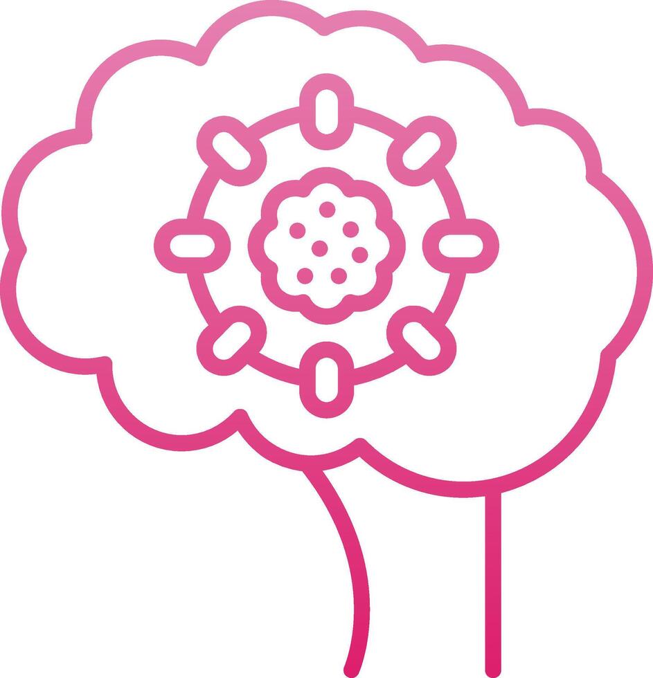 Brain Tumor Line Gradient Icon vector