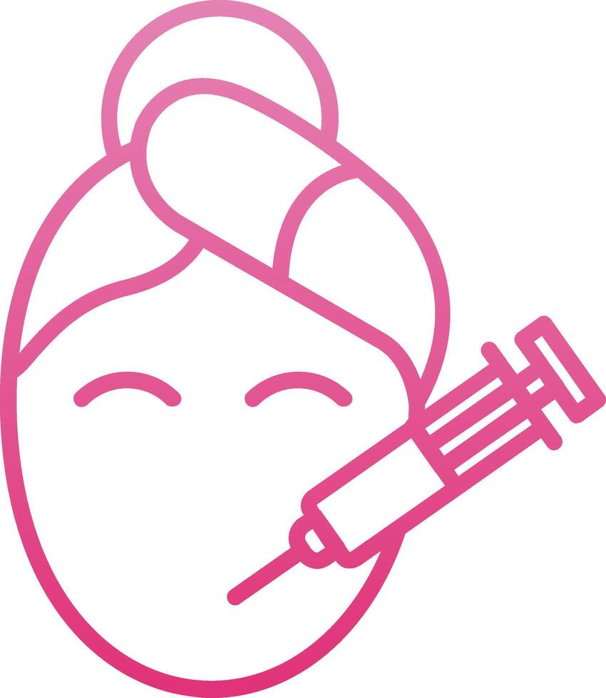 Botox Line Gradient Icon vector