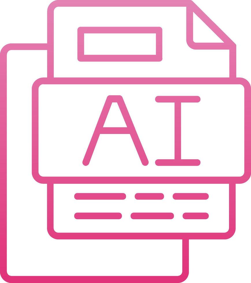 AI File Line Gradient Icon vector
