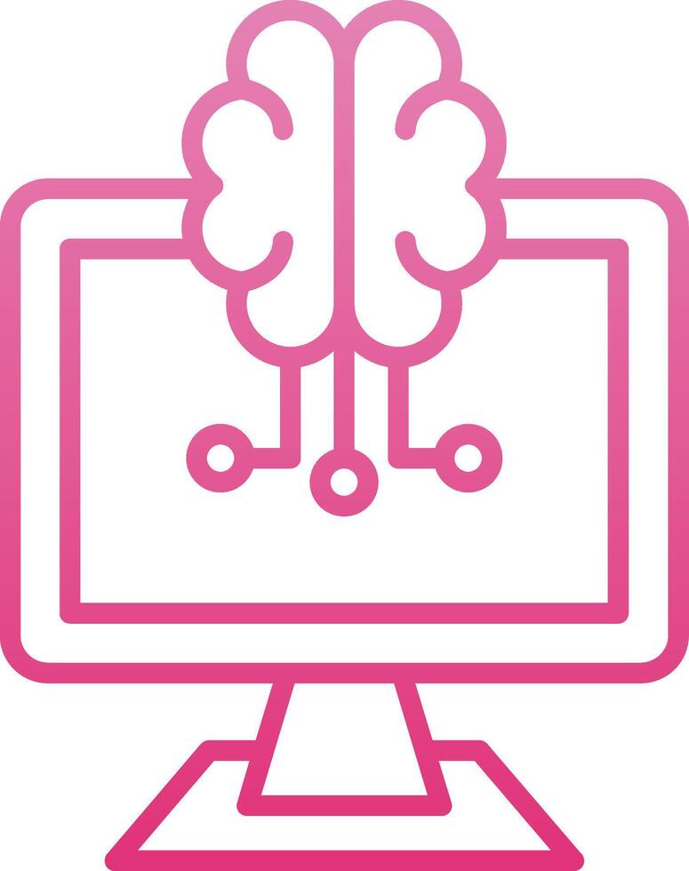 Artificial Intelligence Line Gradient Icon vector