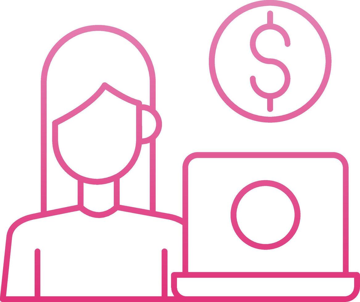 Freelancer Line Gradient Icon vector