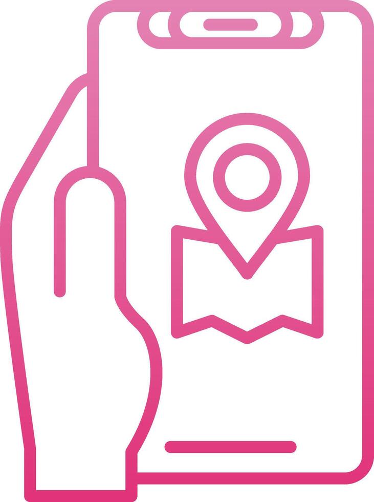Location App Line Gradient Icon vector