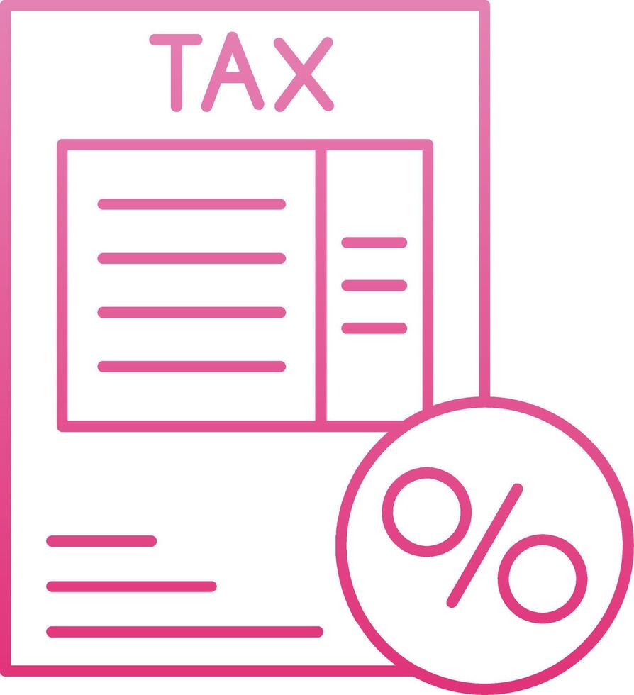 Tax Percentage Line Gradient Icon vector