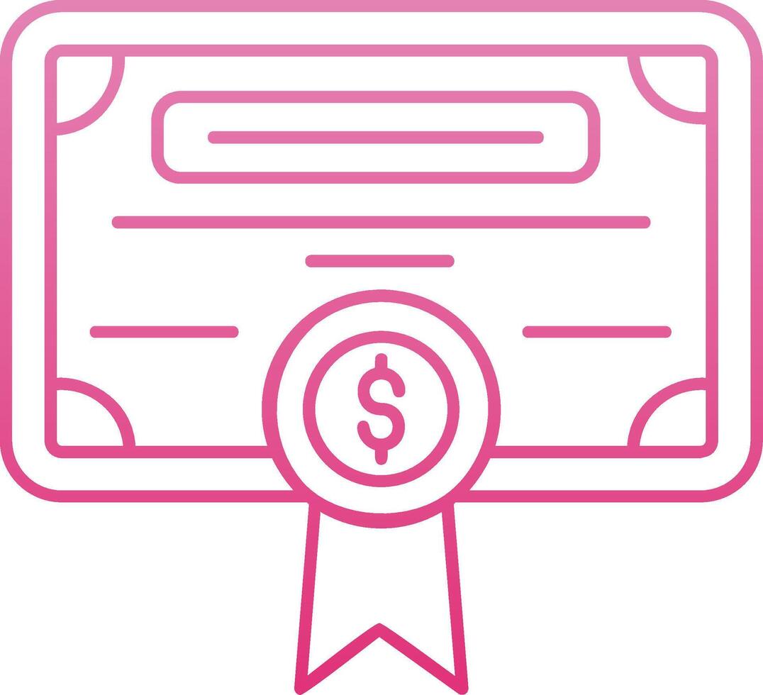 License Line Gradient Icon vector
