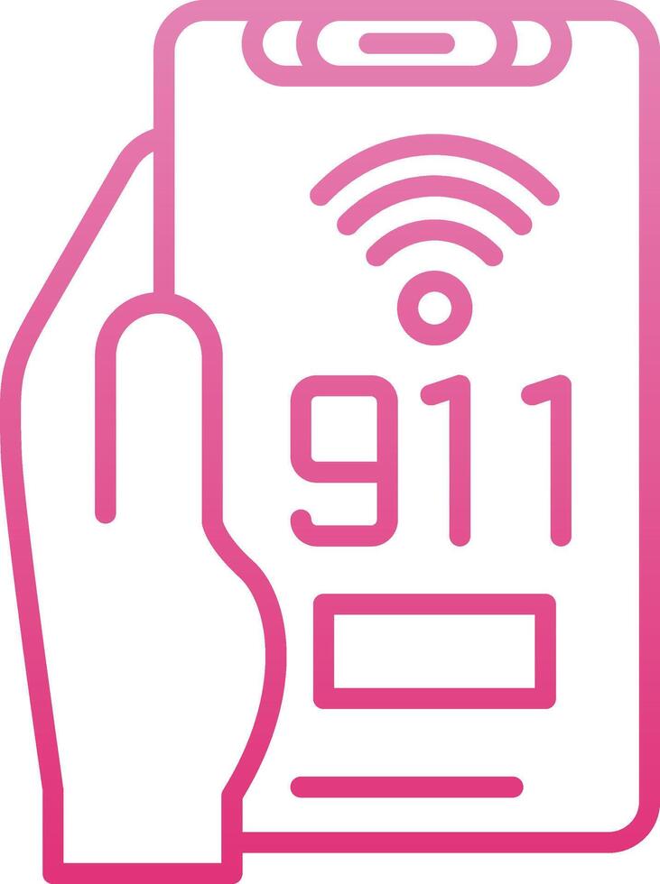 Emergency Call Line Gradient Icon vector