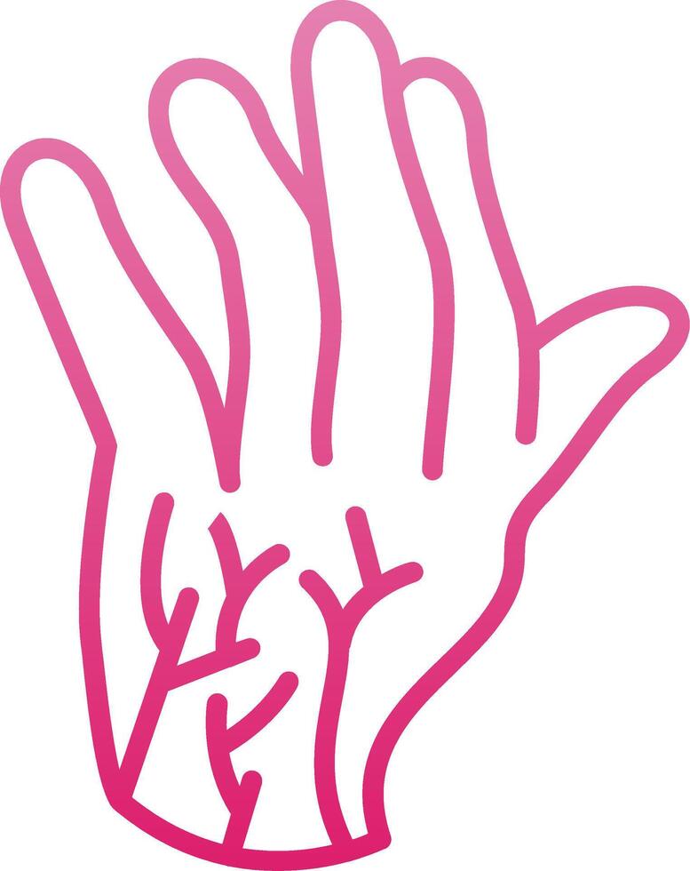 Hand Nerves Line Gradient Icon vector