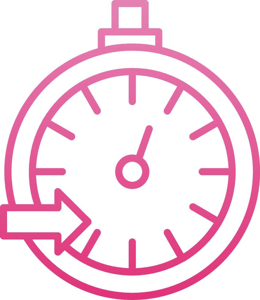 Pace Clock Line Gradient Icon vector