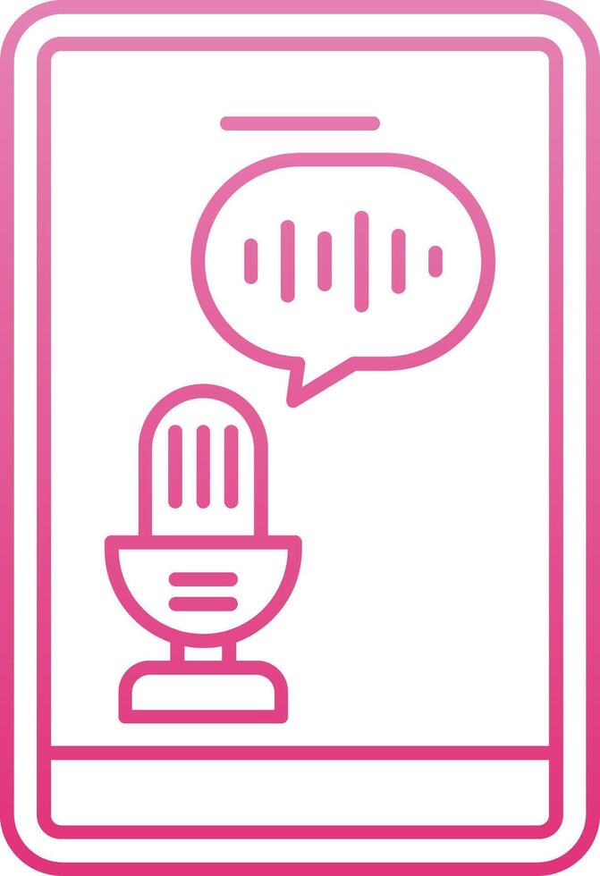 Voice Recognition Line Gradient Icon vector