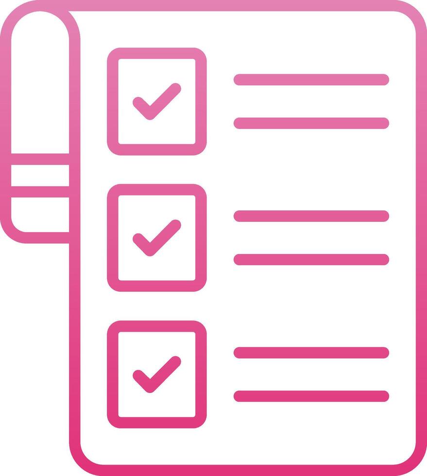 Checklist Line Gradient Icon vector