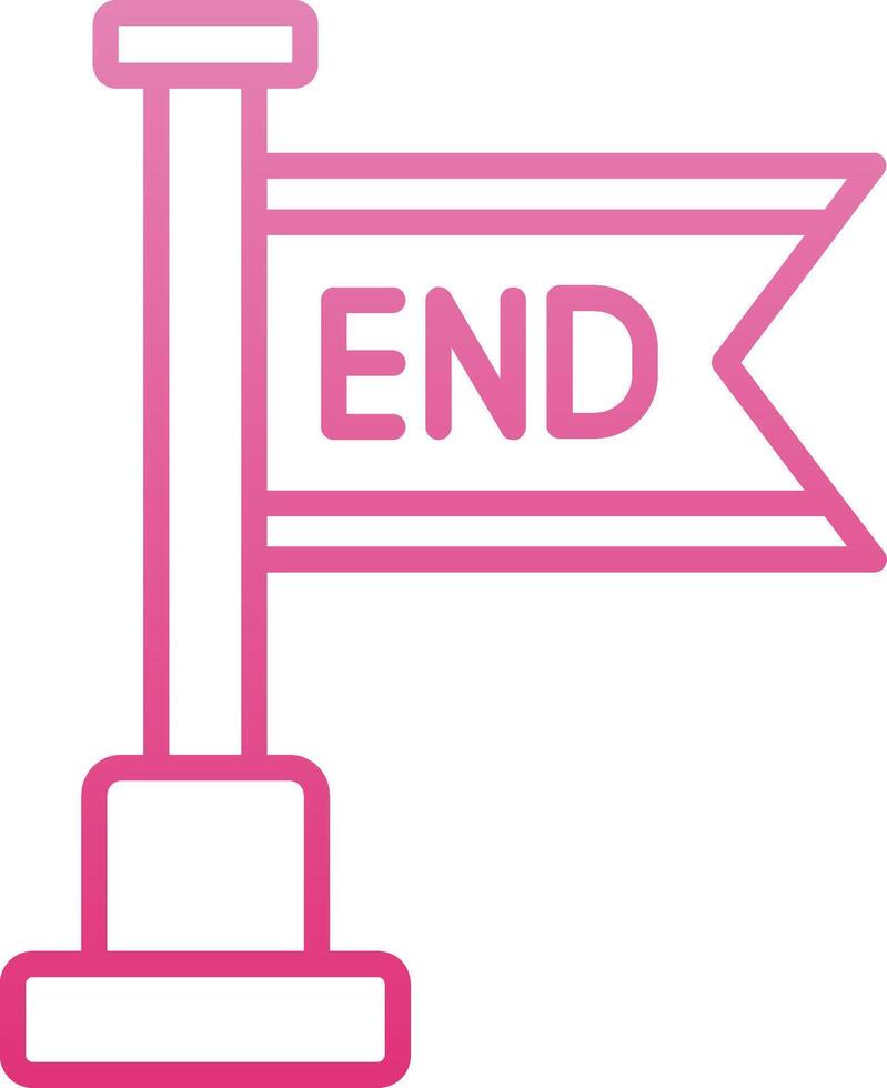 End Line Gradient Icon vector