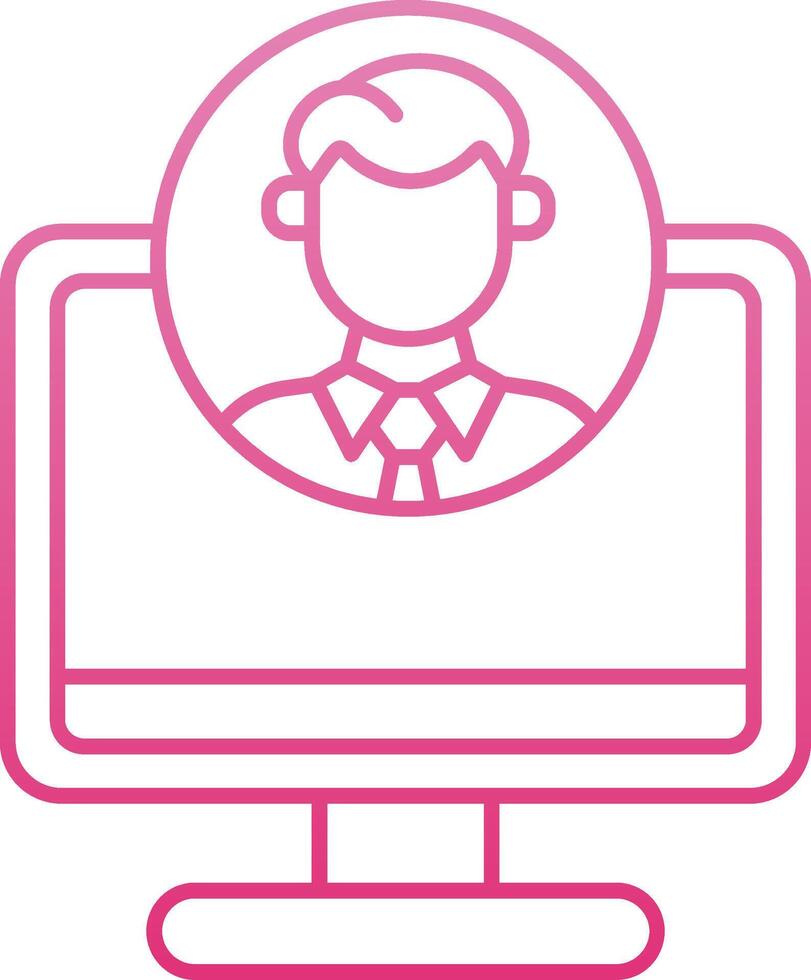 Freelancer Profile Line Gradient Icon vector