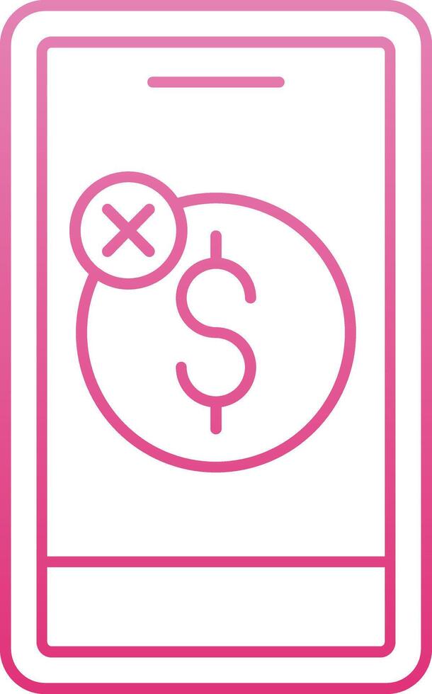 No Sales Line Gradient Icon vector